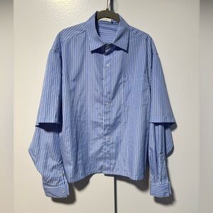 MNML Light Blue Striped Shirt XL